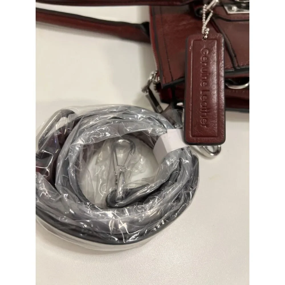 Marc New York Burgundy Executive Leather Laptop Tote/Briefcase